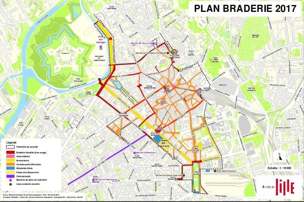mapa de Lille braderie