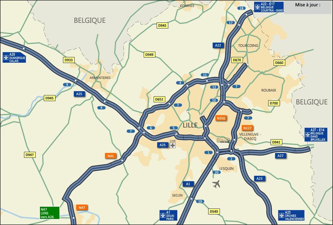 Lille estrada mapa