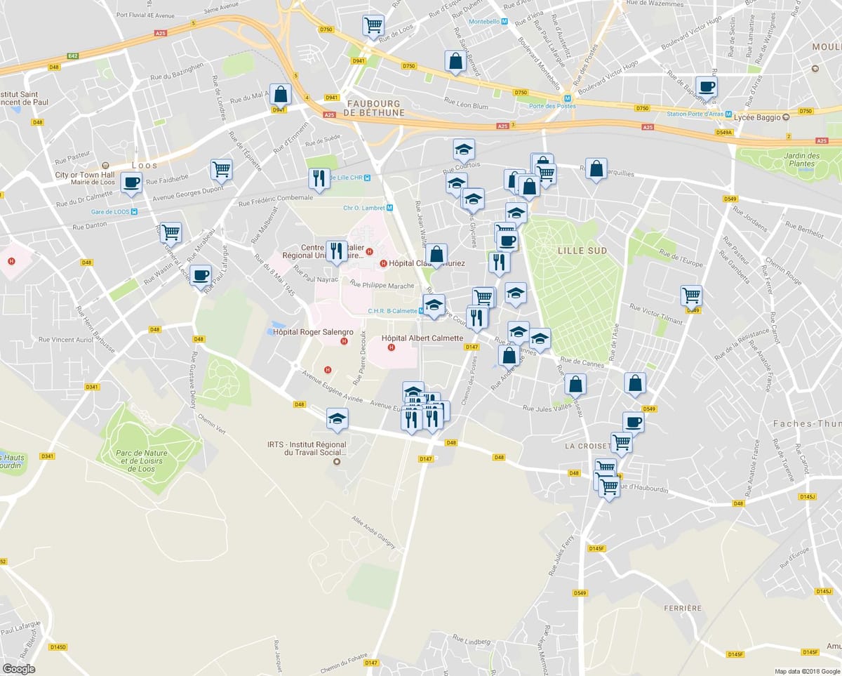 mapa de Lille tenda