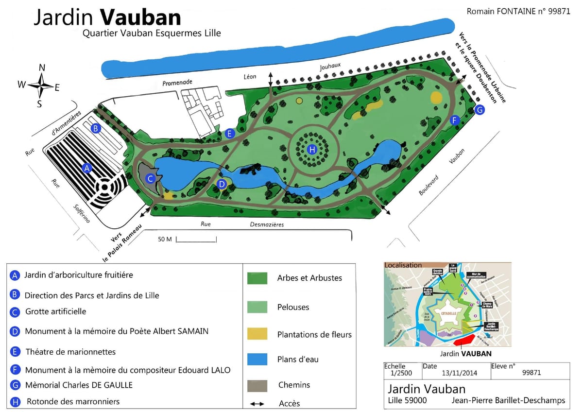 mapa de Lille xardín
