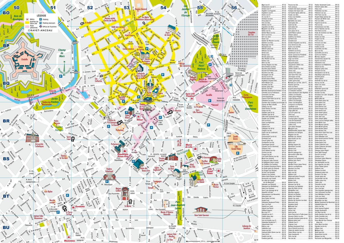 mapa de Lille centro de rúa